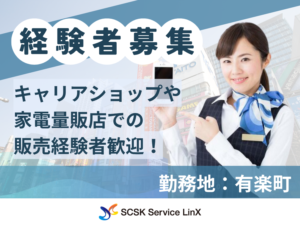 家電量販店での通信サービスおよび関連商品の提案スタッフ
