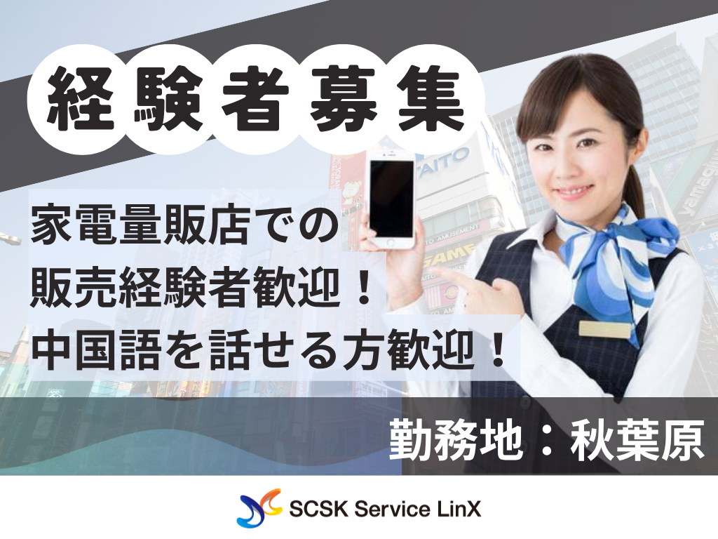 家電量販店での通信サービスおよび関連商品の提案スタッフ